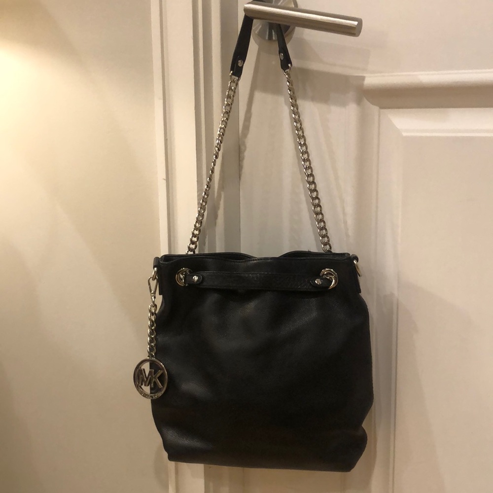 Michael Kors Black Leather Shoulder Bag